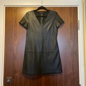 Black Faux Leather Mini Dress